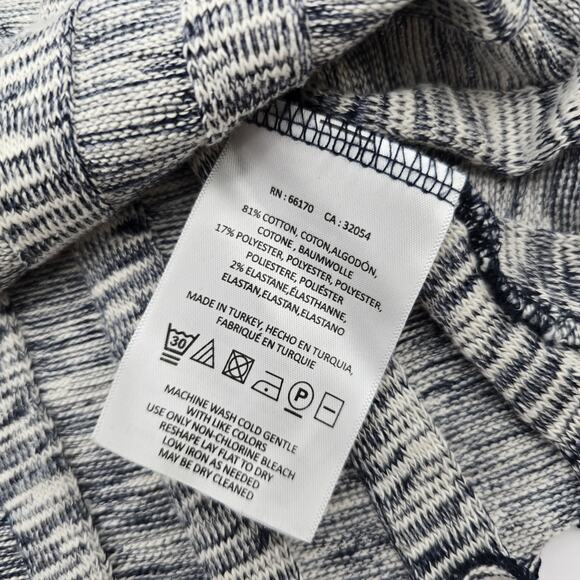 Anthropologie Top Womens XS Gray Navy Tank Crop Sweater Lettuce Hem Ribbed Kaden - Picture 10 of 11